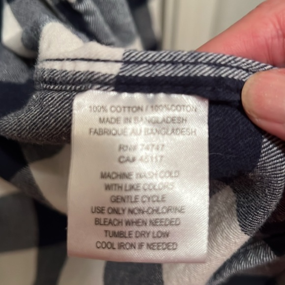 Blue and white checkered flannel shirt - Picture 5 of 5